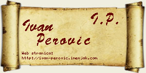 Ivan Perović vizit kartica
